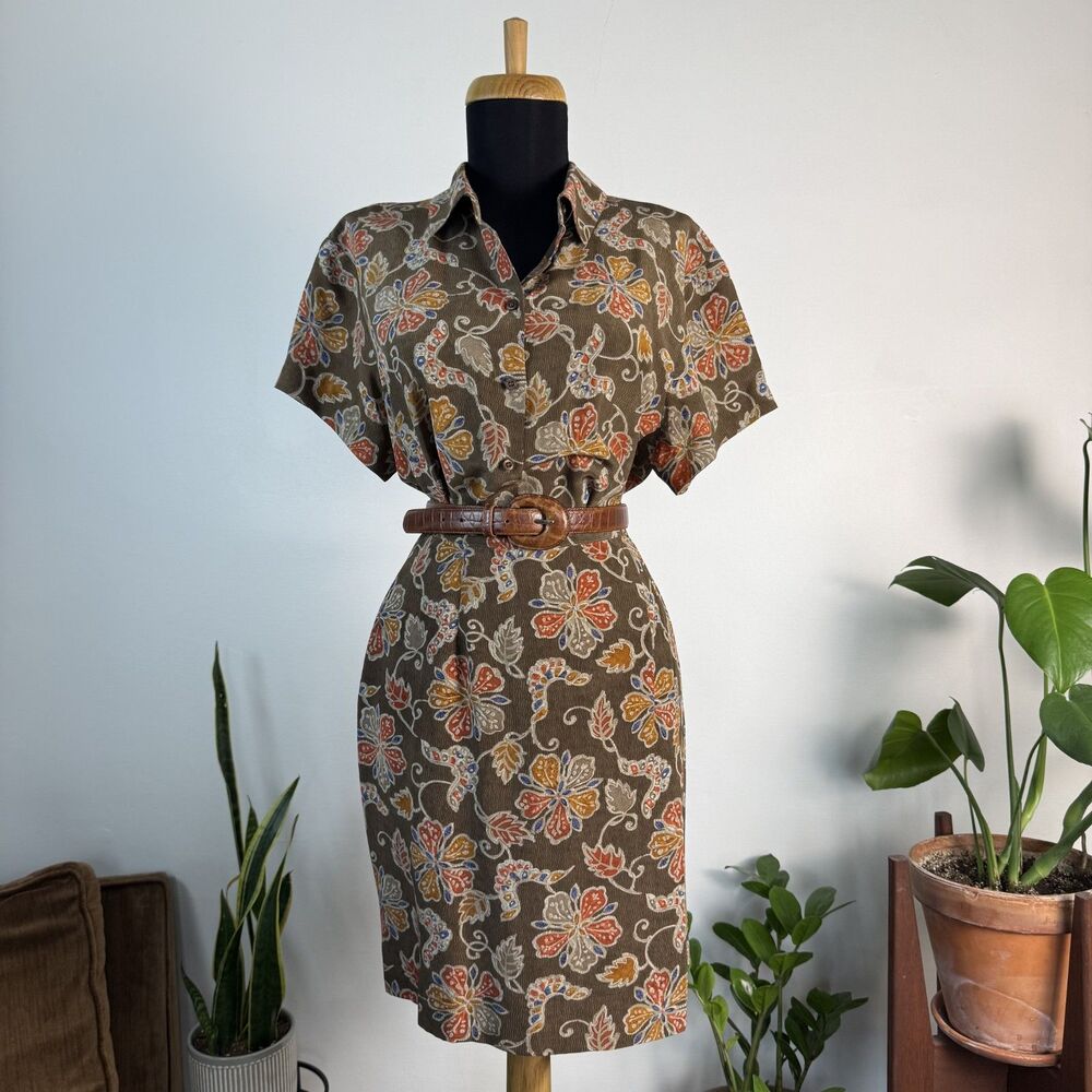 Vintage Silk Skirt Set, 90s Floral Two Piece Matching Set | Rena Rowan